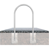 Round hoops of steel tube |  48 mm x 2,5 mm | for casting in concrete | without cross bar | total width: approx. 650 mm | hot-dip galvanized and coatedcolor: green (RAL 6005)